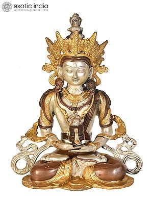 14" Tibetan Buddhist Deity Amitabha The Buddha of Infinite Life In Brass | Handmade | Made In India