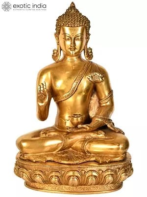 18" Lord Buddha Preaching His Dharma (Tibetan Buddhist) In Brass | Handmade | Made In India