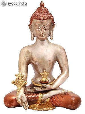 9" Tibetan Buddhist Medicine Buddha In Brass