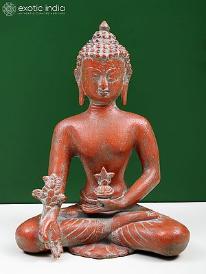 9" Tibetan Buddhist Medicine Buddha In Brass