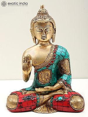 7" Blessing Buddha Brass Statue | Handmade Tibetan Buddha Idols | Made in India