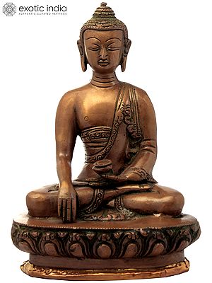 7" Samadhi Buddha Brass Statue | Handcrafted Serenity | Authentic Indian Craftsmanship