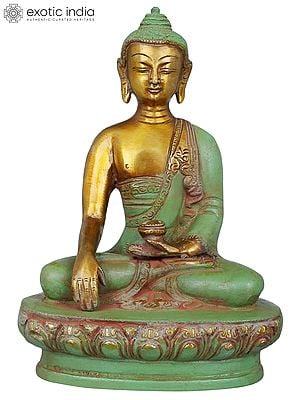 7" Samadhi Buddha In Brass | Handmade | Made In India