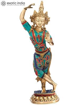 20" Tibetan Buddhist Maya Devi - Mother of Shakyamuni Buddha In Brass | Handmade | Made In India