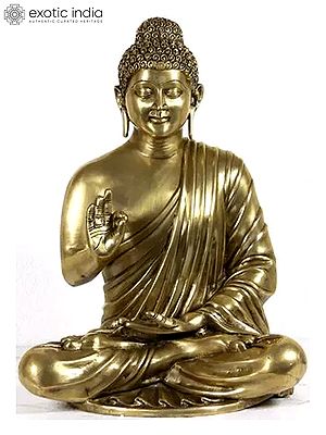 Lord Buddha Interpreting His Dharma | Handmade Brass Statue