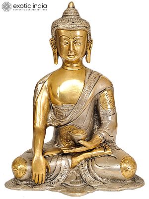 8" Lord Buddha Seated in Earth Witness Gesture In Brass | Handmade | Made In India