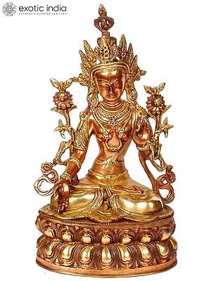 14" White Tara, Beloved Of Her Devotees In Brass | Handmade | Made In India