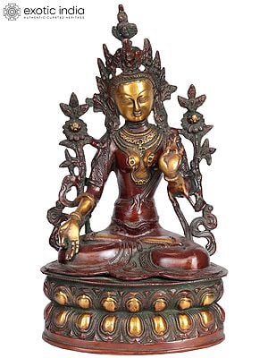 14" White Tara, Beloved Of Her Devotees In Brass | Handmade | Made In India