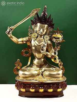 39" Large Size Manjushri - Bodhisattva of Transcendent Wisdom (Tibetan Buddhist Deity) | Handmade