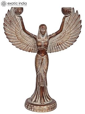 12" Handmade Goddess Isis Brass Statue – Spiritual Art | Crafted in India