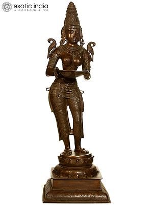 51" The Welcoming Deepalakshmi Brass Figurine – Handmade Spiritual Art | Made in India