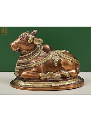 5" Small Size Nandi Brass Statue | Handmade Brass Sculpture