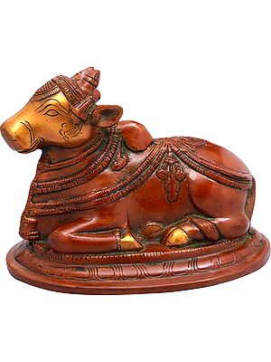 5" Small Size Nandi Brass Statue | Handmade Brass Sculpture