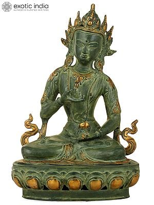 16" Vajrasattva, The Primordial Buddha (Tibetan Buddhist Deity) In Brass | Handmade | Made In India