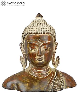 4" The Buddha Bust In Brass - Tibetan Buddhist Statue | Handmade | Made In India