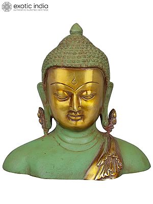 4" The Buddha Bust In Brass - Tibetan Buddhist Statue | Handmade | Made In India