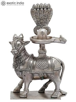 8" Nandi for Abhisheka with Shiva Linga in Brass | Handmade | Made in India