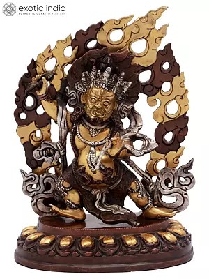 12" Vajrapani Idol in the Warrior Pose | Handmade Brass Statue | Made in India