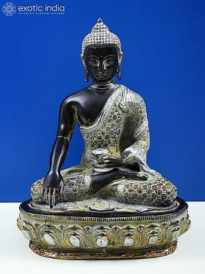 13" Buddha Seated in Bhumisparsha Mudra In Brass | Handmade | Made In India