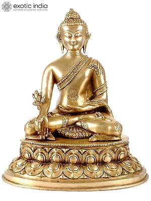 13" The Dazzling Medicine Buddha Heals You In Brass | Handmade | Made In India