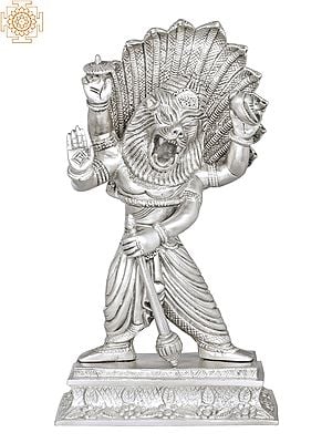 11" Lord Vishnu's Narasimha Avatara Brass Statue | Handmade | Made in India