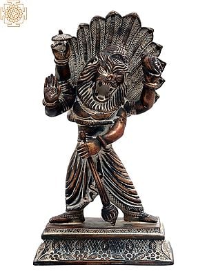 11" Lord Vishnu's Narasimha Avatara Brass Statue | Handmade | Made in India