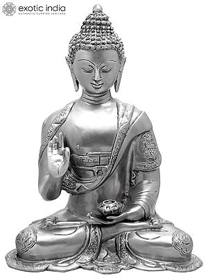 14" Lord Buddha Interpreting His Dharma In Brass | Handmade | Made In India