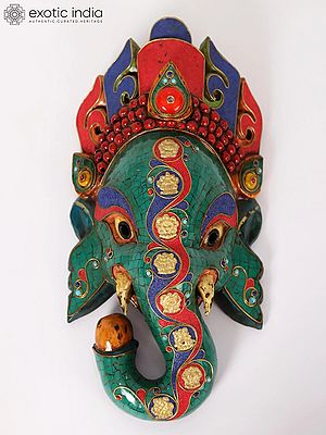 Lord Ganesha Wall Hanging Mask - Made in Nepal