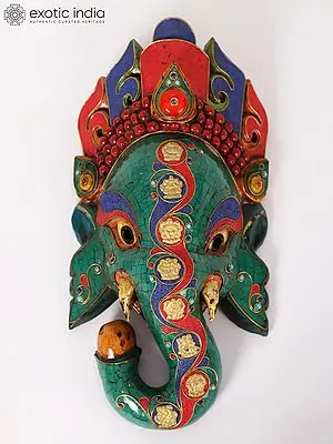 Lord Ganesha Wall Hanging Mask - Made in Nepal