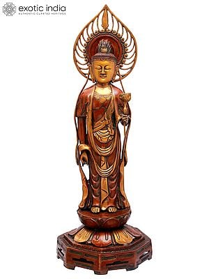 39" Large Size Kuan Yin, The Japanese Form Of Padmapani Avalokiteshvara In Brass | Handmade | Made In India