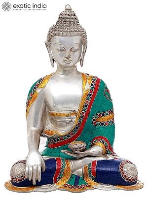 13" Tibetan Buddhist Lord Buddha in Bhumisparsha Mudra In Brass | Handmade | Made In India