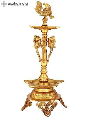 19" Ten-Wicks Mayur Lamp with Stand in Brass | Handmade | Made in India
