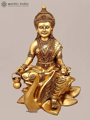 26" Brass Goddess Gayatri Devi
