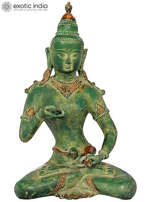 12" Tibetan Buddhist Deity Vajrasattva - Holder of Thunderbolt and Bell In Brass | Handmade | Made In India