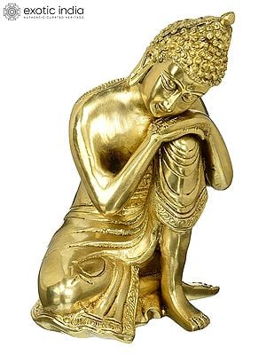 Thinking Buddha Statue - Tibetan Buddhist Deity In Brass | Handmade | Made In India