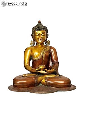 18" Meditation Buddha - Tibetan Buddhist Deity In Brass | Handmade | Made In India