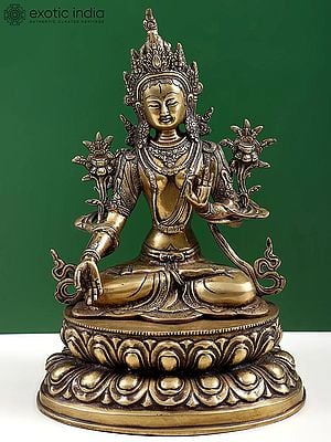 Tibetan Buddhist Goddess White Tara In Brass | Handmade