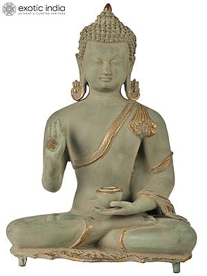 15" Lord Buddha Preaching His Dharma - Tibetan Buddhist In Brass | Handmade | Made In India