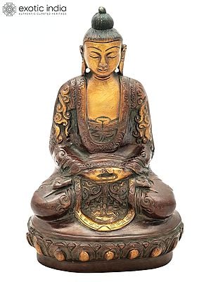 8" Buddhist Lord Buddha Statue in Dhyana Mudra (Meditation) | Handmade Brass Idol | Made in India