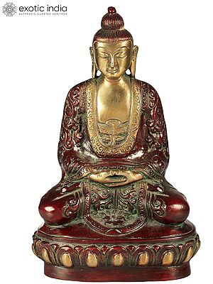 8" Buddhist Lord Buddha Statue in Dhyana Mudra (Meditation) | Handmade Brass Idol | Made in India