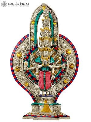 14" Tibetan Buddhist Deity Thousand Armed Avalokiteshvara In Brass | Handmade | Made In India