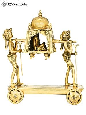 13" A Palanquin Carrying A Newlywed Bride In Brass | Handmade | Made In India