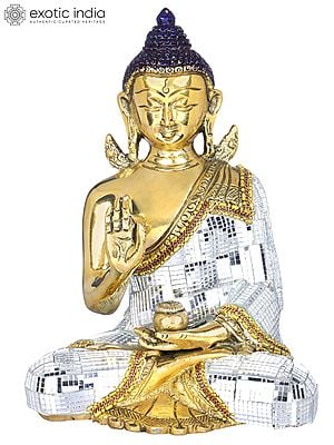 8" Lord Buddha Preaching His Dharma - Tibetan Buddhist In Brass | Handmade | Made In India