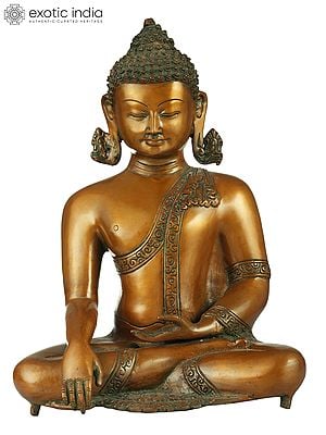 13" Supreme Enlightenment Tibetan Buddhist Brass Sculpture | Handmade Buddha Idol