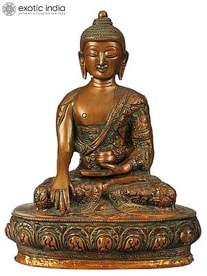 Tibetan Buddhist Lord Buddha, His Hand In Bhumisparsha Mudra