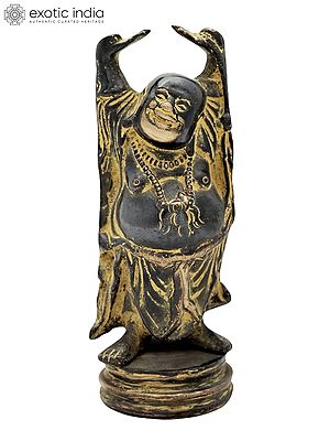 6" Laughing Buddha Brass Statue | Handmade Tibetan Buddhist Idols