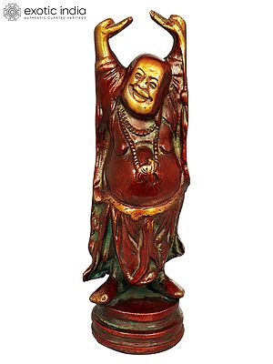 6" Laughing Buddha Brass Statue | Handmade Tibetan Buddhist Idols