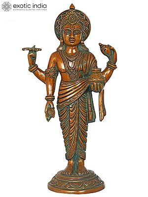 15" Dhanvantari Brass Statue - The Physician of the Gods