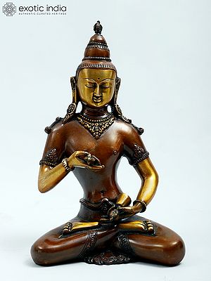 13" Vajrasattva Brass Statue | Tibetan Buddhist Deity Sculptures