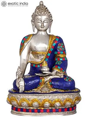 12" Medicine Buddha Brass Statue | Handmade Tibetan Buddhist Deity Idol